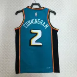 2022-23 Pistons CUNNINGHAM #2 Blue Top Quality Hot Pressing NBA Jersey (Retro Logo)