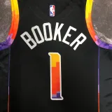 2022-23 SUNS BOOKER #1 Black Top Quality Hot Pressing NBA Jersey (Trapeze Edition)