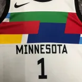 2022-23 TIMBERWOLVES EDWARDS #1 White City Edition Top Quality Hot Pressing NBA Jersey