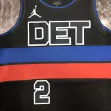 2022-23 Pistons CUNNINGHAM #2 Black Top Quality Hot Pressing NBA Jersey (Trapeze Edition)