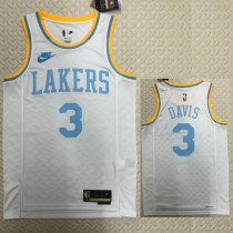 2022-23 LAKERS DAVIS #3 White Top Quality Hot Pressing NBA Jersey (Retro Logo)