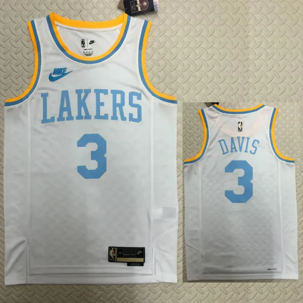 2022-23 LAKERS DAVIS #3 White Top Quality Hot Pressing NBA Jersey (Retro Logo)