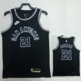 2022-23 SA Spurs DUNCAN #21 Black Top Quality Hot Pressing NBA Jersey (Retro Logo)