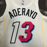 2022-23 HEAT ADERAYO #13 White City Edition Top Quality Hot Pressing NBA Jersey