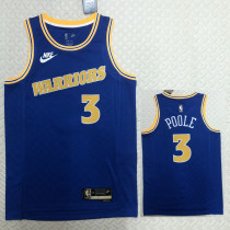 2022-23 WARRIORS POOLE #3 Blue Top Quality Hot Pressing NBA Jersey (Retro Logo)