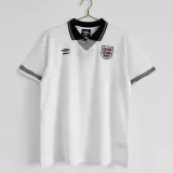 1990 England Home Retro Soccer Jersey
