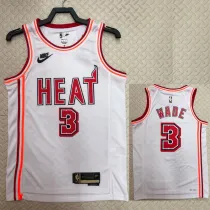 2022-23 Heat WADE #3 White Top Quality Hot Pressing NBA Jersey (Retro Logo)