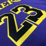 2022-23 LAKERS JAMES #23 Purple Top Quality Hot Pressing NBA Jersey (Trapeze Edition)