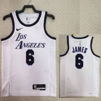 2022-23 LAKERS JAMES #6 White City Edition Top Quality Hot Pressing NBA Jersey