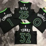 2022-23 TIMBERWOLVES EDWARDS #1 Black Top Quality Hot Pressing NBA Jersey (Trapeze Edition)