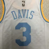 2022-23 LAKERS DAVIS #3 White Top Quality Hot Pressing NBA Jersey (Retro Logo)