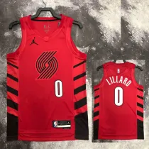 2022-23 TRAIL BLAZERS LILLARD #0 Red Top Quality Hot Pressing NBA Jersey (Trapeze Edition)