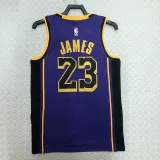 2022-23 LAKERS JAMES #23 Purple Top Quality Hot Pressing NBA Jersey (Trapeze Edition)