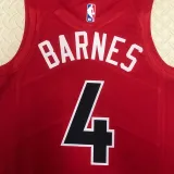 2022-23 Raptors BARNES #4 Red Top Quality Hot Pressing NBA Jersey