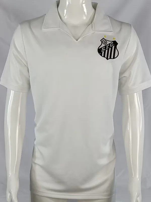 1970 Santos FC White Retro Soccer Jersey