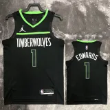 2022-23 TIMBERWOLVES EDWARDS #1 Black Top Quality Hot Pressing NBA Jersey (Trapeze Edition)