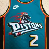2022-23 Pistons CUNNINGHAM #2 Blue Top Quality Hot Pressing NBA Jersey (Retro Logo)