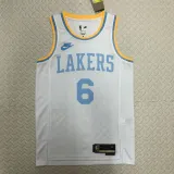 2022-23 LAKERS JAMES #6 White Top Quality Hot Pressing NBA Jersey (Retro Logo)