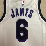 2022-23 LAKERS JAMES #6 White City Edition Top Quality Hot Pressing NBA Jersey