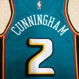 2022-23 Pistons CUNNINGHAM #2 Blue Top Quality Hot Pressing NBA Jersey (Retro Logo)