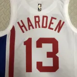 2022-23 Nets HARDEN #13 White Top Quality Hot Pressing NBA Jersey (Retro Logo)