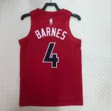 2022-23 Raptors BARNES #4 Red Top Quality Hot Pressing NBA Jersey
