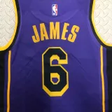 2022-23 LAKERS JAMES #6 Purple Top Quality Hot Pressing NBA Jersey (Trapeze Edition)