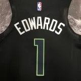 2022-23 TIMBERWOLVES EDWARDS #1 Black Top Quality Hot Pressing NBA Jersey (Trapeze Edition)