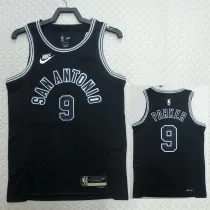 2022-23 SA Spurs PARKER #9 Black Top Quality Hot Pressing NBA Jersey (Retro Logo)