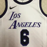 2022-23 LAKERS JAMES #6 White City Edition Top Quality Hot Pressing NBA Jersey