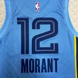 2022-23 Grizzlies MORANT #12 Blue Top Quality Hot Pressing NBA Jersey (Trapeze Edition)