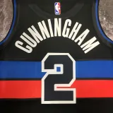 2022-23 Pistons CUNNINGHAM #2 Black Top Quality Hot Pressing NBA Jersey (Trapeze Edition)