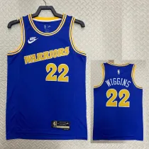 2022-23 WARRIORS WIGGINS #22 Blue Top Quality Hot Pressing NBA Jersey (Retro Logo)