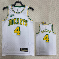 2022-23 ROCKETS GREEN #4 White Top Quality Hot Pressing NBA Jersey (Retro Logo)