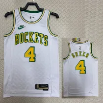 2022-23 ROCKETS GREEN #4 White Top Quality Hot Pressing NBA Jersey (Retro Logo)