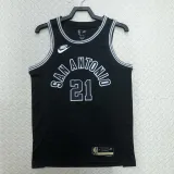 2022-23 SA Spurs DUNCAN #21 Black Top Quality Hot Pressing NBA Jersey (Retro Logo)