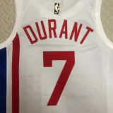 2022-23 Nets DURANT #7 White Top Quality Hot Pressing NBA Jersey (Retro Logo)