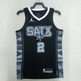 2022-23 SA Spurs LEONARD #2 Black Top Quality Hot Pressing NBA Jersey (Trapeze Edition)