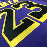 2022-23 LAKERS JAMES #23 Purple Top Quality Hot Pressing NBA Jersey (Trapeze Edition)