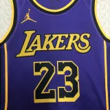 2022-23 LAKERS JAMES #23 Purple Top Quality Hot Pressing NBA Jersey (Trapeze Edition)