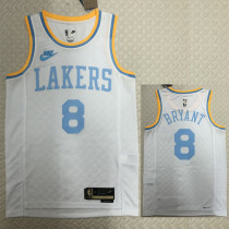 2022-23 LAKERS BRYANT #8 White Top Quality Hot Pressing NBA Jersey (Retro Logo)