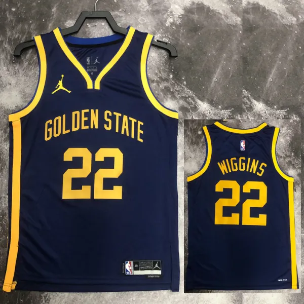 2022-23 WARRIORS WIGGINS #22 Royal blue Top Quality Hot Pressing NBA Jersey (Trapeze Edition)