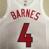 2022-23 Raptors BARNES #4 White Top Quality Hot Pressing NBA Jersey