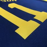 2022-23 WARRIORS THOMPSON #11 Royal blue Top Quality Hot Pressing NBA Jersey (Trapeze Edition)