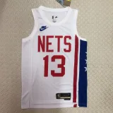 2022-23 Nets HARDEN #13 White Top Quality Hot Pressing NBA Jersey (Retro Logo)