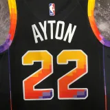 2022-23 SUNS AYTON #22 Black Top Quality Hot Pressing NBA Jersey (Trapeze Edition)
