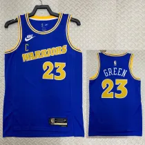 2022-23 WARRIORS GREEN #23 Blue Top Quality Hot Pressing NBA Jersey (Retro Logo)