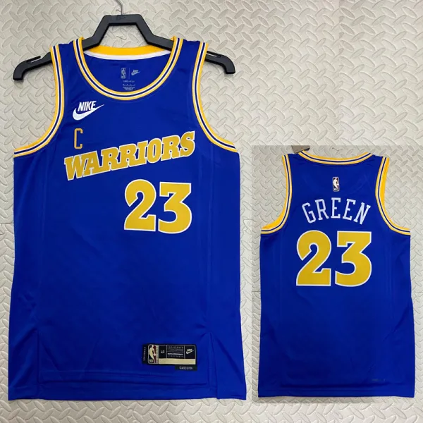 2022-23 WARRIORS GREEN #23 Blue Top Quality Hot Pressing NBA Jersey (Retro Logo)