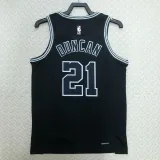 2022-23 SA Spurs DUNCAN #21 Black Top Quality Hot Pressing NBA Jersey (Retro Logo)