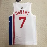 2022-23 Nets DURANT #7 White Top Quality Hot Pressing NBA Jersey (Retro Logo)